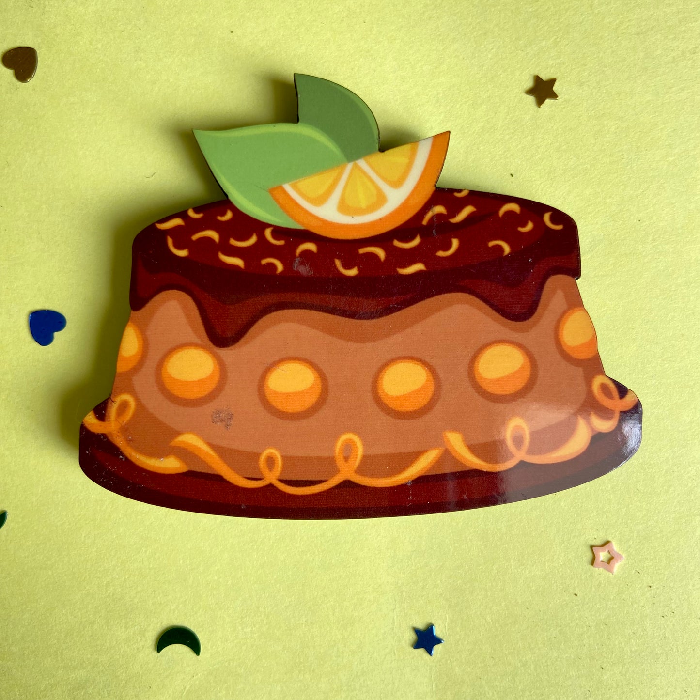 Orange Cake Fridge Magnet