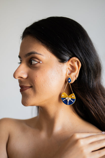 Ananya Blue Handmade Beaded Earrings