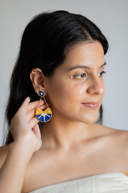 Ananya Blue Handmade Beaded Earrings