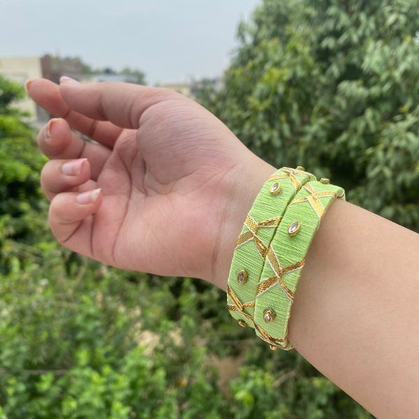 Bangle Combo 24 (Lime Green; Ribbon Stone)