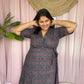 Dancing in Navy Semi Wrap Dress