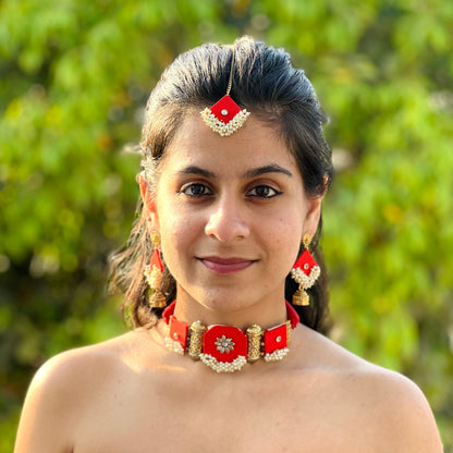 Maahi Choker Set ( Red )