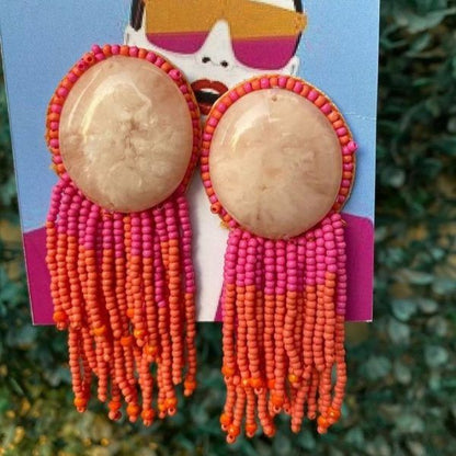 Burst Handmade Beaded Earrings